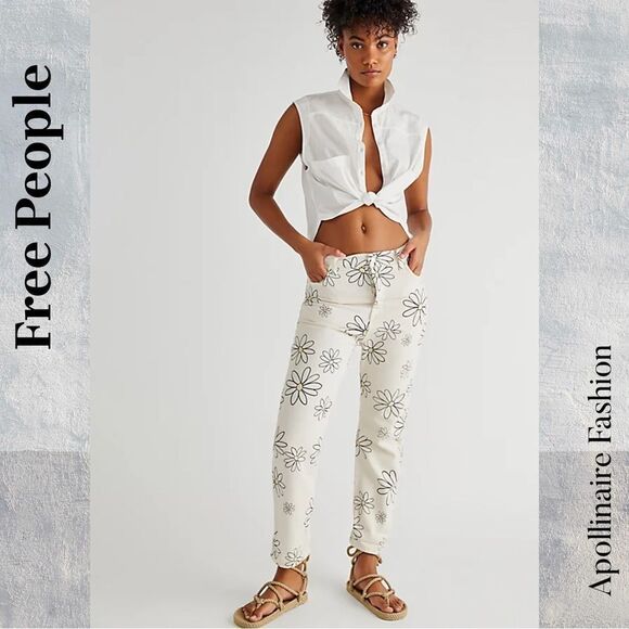 Free People Daisy Wren Floral Jeans Size 27 New - Picture 3 of 10